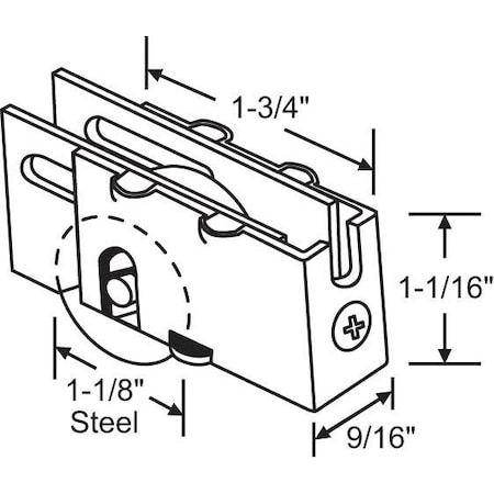 Strybuc Patio Door Roller Assembly 9-273
